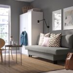 ÄLVDALEN 3-seat sofa-bed, Knisa grey-beige - تصویر 4