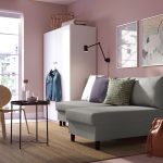 ÄLVDALEN 3-seat sofa-bed with chaise longue, Knisa grey-beige - تصویر 4