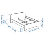 ASKVOLL Bed frame, white/Lindbåden, 180x200 cm - تصویر 8