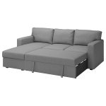 BÅRSLÖV 3-seat sofa-bed with chaise longue, Tibbleby beige/grey - تصویر 2