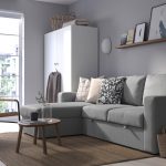 BÅRSLÖV 3-seat sofa-bed with chaise longue, Tibbleby beige/grey - تصویر 3