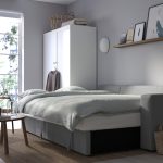 BÅRSLÖV 3-seat sofa-bed with chaise longue, Tibbleby beige/grey - تصویر 4