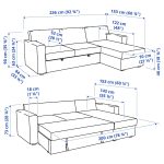 BÅRSLÖV 3-seat sofa-bed with chaise longue, Tibbleby beige/grey - تصویر 7