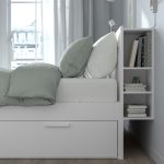 BRIMNES Bed frame w storage and headboard, white/Leirsund, 180x200 cm - تصویر 6