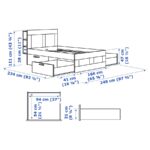 BRIMNES Bed frame w storage and headboard, white/Lönset, 160x200 cm - تصویر 9