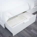 BRIMNES Bed frame w storage and headboard, white/Lönset, 140x200 cm - تصویر 8