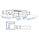 BRIMNES Bed frame with storage, white/Lönset, 160x200 cm - تصویر 8