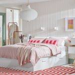 BRIMNES Bed frame with storage, white/Lönset, 160x200 cm - تصویر 5