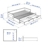BRIMNES Day-bed w 2 drawers/2 mattresses, white/Åfjäll firm, 80x200 cm - تصویر 10