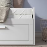 BRIMNES Day-bed w 2 drawers/2 mattresses, white/Åfjäll medium firm, 80x200 cm - تصویر 7