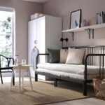 FYRESDAL Day-bed with 2 mattresses, black/Åfjäll medium firm, 80x200 cm - تصویر 3