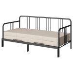 FYRESDAL Day-bed with 2 mattresses, black/Vannareid extra firm, 80x200 cm