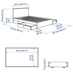 GLADSTAD Upholstered bed, 4 storage boxes, Kabusa light grey, 140x200 cm - تصویر 10