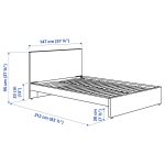GLADSTAD Upholstered bed frame, Kabusa light grey, 140x200 cm - تصویر 9