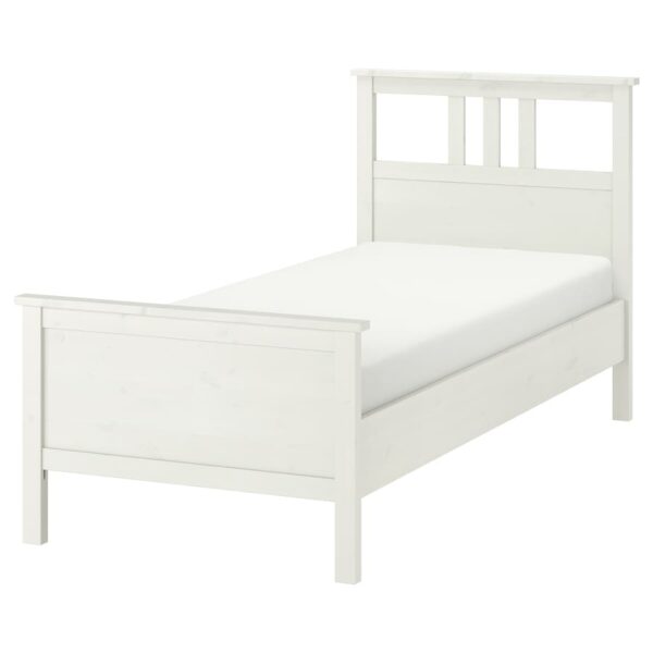 HEMNES Bed frame, white stain/Lönset, 90x200 cm