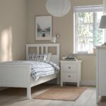 HEMNES Bed frame, white stain/Lönset, 90x200 cm - تصویر 4
