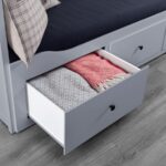 HEMNES Day-bed frame with 3 drawers, grey, 80x200 cm - تصویر 6