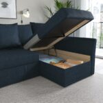 HOLMSUND Corner sofa-bed, Kilanda dark blue - تصویر 5