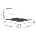 IDANÄS Upholstered bed frame, Gunnared dark grey, 180x200 cm - تصویر 10