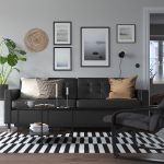 LANDSKRONA 3-seat sofa-bed, Gunnared dark grey/metal - تصویر 4