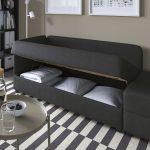 LINDÅKRA 2-seat sofa-bed, Vissle dark grey - تصویر 4