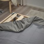 LYNGÖR Divan bed, Vågstranda extra firm/light blue dark grey, 160x200 cm - تصویر 7