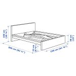 MALM Bed frame, high, grey stained/Luröy, 140x200 cm - تصویر 8