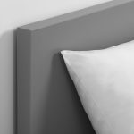 MALM Bed frame, high, grey stained/Luröy, 140x200 cm - تصویر 6
