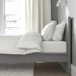 MALM Bed frame, high, grey stained/Luröy, 140x200 cm - تصویر 4