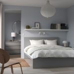 MALM Bed frame, high, grey stained/Luröy, 140x200 cm - تصویر 2
