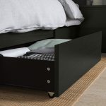 MALM Bed frame, high, w 4 storage boxes, black-brown/Luröy, 160x200 cm - تصویر 8