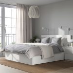 MALM Bed frame, high, w 4 storage boxes, white/Luröy, 160x200 cm - تصویر 4
