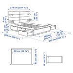 NORDLI Bed frame w storage and headboard, white, 180x200 cm - تصویر 10