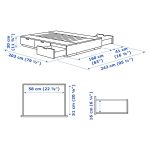 NORDLI Bed frame with storage, white, 160x200 cm - تصویر 6