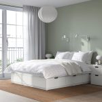NORDLI Bed frame with storage, white, 160x200 cm - تصویر 3