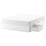 NORDLI Bed frame with storage, white, 160x200 cm