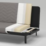 NYHAMN 3-seat sofa-bed, with foam mattress/Knisa grey/beige - تصویر 6
