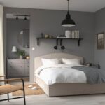 RAMNEFJÄLL Upholstered bed frame, Kilanda light beige/Luröy, 180x200 cm - تصویر 2