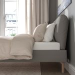 SAGESUND Upholstered bed frame, Diseröd brown/Leirsund, 160x200 cm - تصویر 4