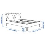 SAGESUND Upholstered bed frame, Diseröd brown/Leirsund, 160x200 cm - تصویر 12