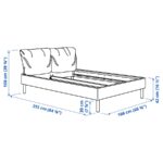 SAGESUND Upholstered bed frame, Diseröd brown/Lönset, 160x200 cm - تصویر 12