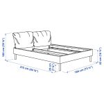 SAGESUND Upholstered bed frame, Diseröd brown/Luröy, 180x200 cm - تصویر 12