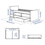 SLÄKT Bed frame w storage+slatted bedbase, white, 90x200 cm - تصویر 4