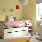SLÄKT Bed frame w storage+slatted bedbase, white, 90x200 cm - تصویر 2