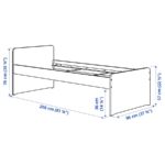 SLÄKT Bed frame with slatted bed base, white, 90x200 cm - تصویر 3
