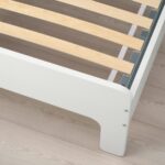 SLÄKT Ext bed frame with slatted bed base, white, 80x200 cm - تصویر 4