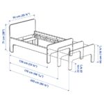SLÄKT Ext bed frame with slatted bed base, white, 80x200 cm - تصویر 2