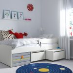 SLÄKT / NATTAPA Bed frame w guard rail+slat bd base, white, 90x200 cm - تصویر 3
