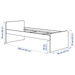 SLÄKT / NATTAPA Bed frame w guard rail+slat bd base, white, 90x200 cm - تصویر 4