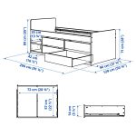 SLÄKT / NATTAPA Bed frm w strg+guard rl+slat bd bse, white, 90x200 cm - تصویر 3